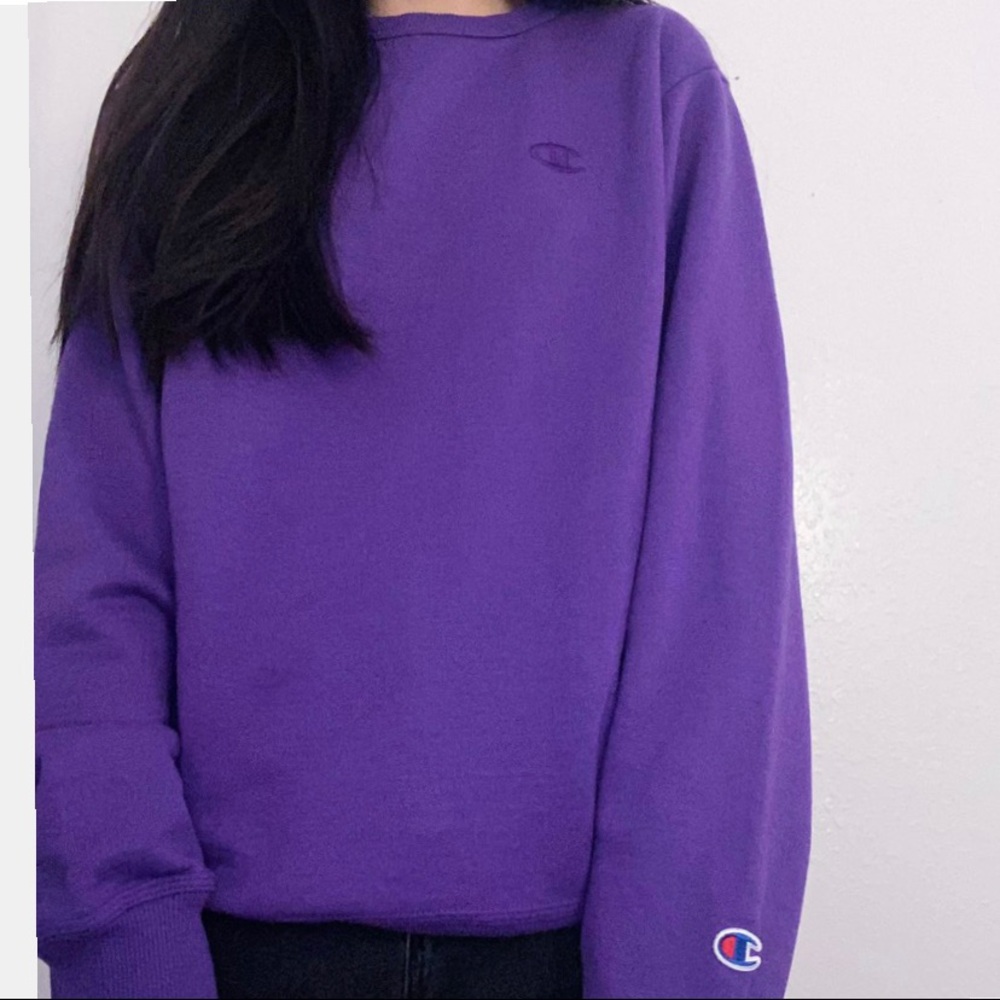 Champion purple authentic crewneck sweatshirt